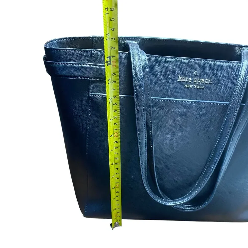 Kate Spade New York Staci Large Laptop Tote Leather Handbag Black